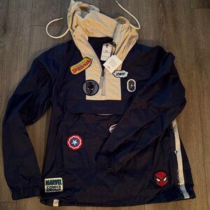 Spiderman Patch Coach x Marvel Anorak Jacket (in Navy Blue Nylon)
